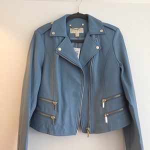 Michael Kors Leather Biker Jacket